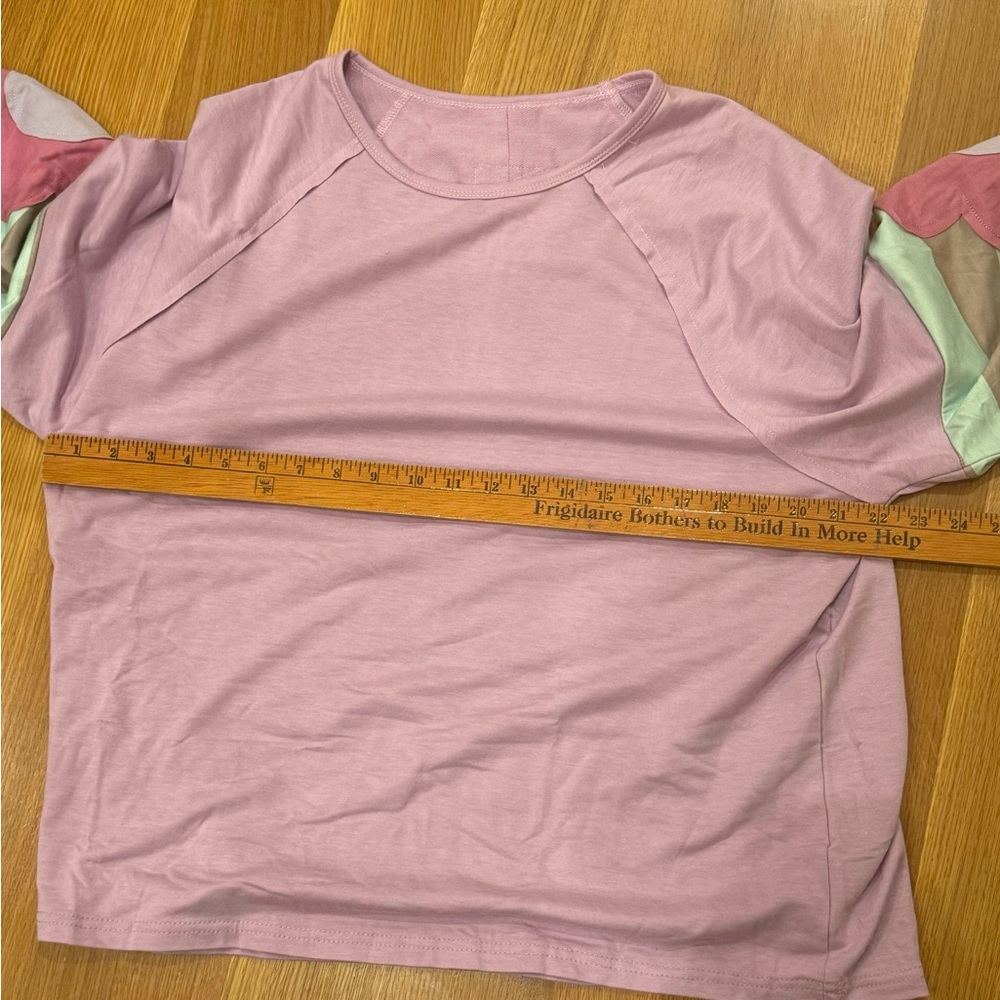 Flower Patchwork Raglan Sleeve Exposed Seam Top Cottagecore, Coquette Size L - Picture 5 of 6